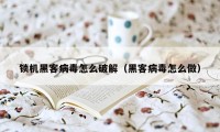 锁机黑客病毒怎么破解（黑客病毒怎么做）