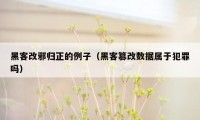 黑客改邪归正的例子（黑客篡改数据属于犯罪吗）