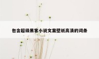 包含超级黑客小说文案壁纸高清的词条