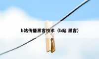 b站传播黑客技术（b站 黑客）