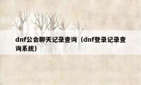 dnf公会聊天记录查询（dnf登录记录查询系统）