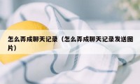 怎么弄成聊天记录（怎么弄成聊天记录发送图片）