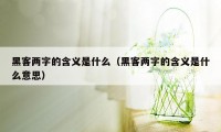 黑客两字的含义是什么（黑客两字的含义是什么意思）