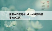 黑客wifi密码本txt（wifi密码黑客app工具）