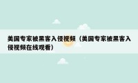 美国专家被黑客入侵视频（美国专家被黑客入侵视频在线观看）