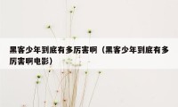 黑客少年到底有多厉害啊（黑客少年到底有多厉害啊电影）