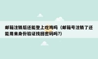 邮箱注销后还能登上吃鸡吗（邮箱号注销了还能用来身份验证找回密码吗?）