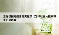 怎样以图片搜索聊天记录（怎样以图片搜索聊天记录内容）