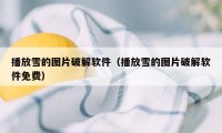 播放雪的图片破解软件（播放雪的图片破解软件免费）