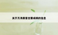 关于万涛黑客主要成绩的信息