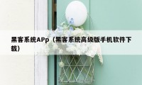 黑客系统APp（黑客系统高级版手机软件下载）