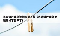 黑客破坏硬盘视频解析下载（黑客破坏硬盘视频解析下载不了）