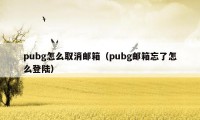 pubg怎么取消邮箱（pubg邮箱忘了怎么登陆）