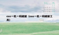 exe一机一码破解（exe一机一码破解工具）