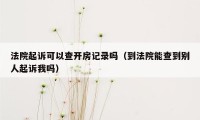 法院起诉可以查开房记录吗（到法院能查到别人起诉我吗）