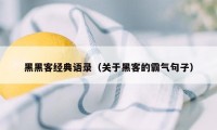 黑黑客经典语录（关于黑客的霸气句子）