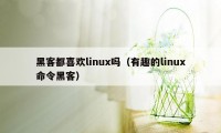 黑客都喜欢linux吗（有趣的linux命令黑客）