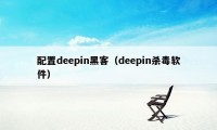 配置deepin黑客（deepin杀毒软件）