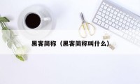 黑客简称（黑客简称叫什么）