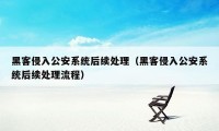 黑客侵入公安系统后续处理（黑客侵入公安系统后续处理流程）