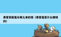 黑客到底是从哪儿来的钱（黑客是靠什么赚钱的）