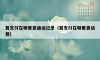 翼支付在哪里查通话记录（翼支付在哪里查话费）