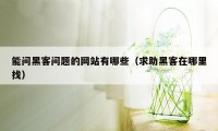 能问黑客问题的网站有哪些（求助黑客在哪里找）