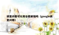 调查问卷可以用谷歌邮箱吗（google调查问卷）