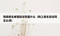 初级报名邮箱验证码是什么（网上报名验证码怎么填）