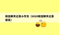 微信聊天记录小作文（2020微信聊天记录报告）