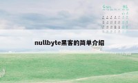 nullbyte黑客的简单介绍