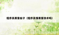 程序员黑客段子（程序员懂黑客技术吗）