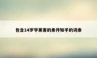 包含14岁学黑客的条件知乎的词条