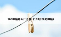 163邮箱开头什么样（163开头的邮箱）