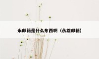 永邮箱是什么东西啊（永雄邮箱）