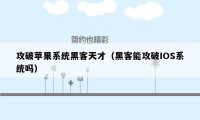 攻破苹果系统黑客天才（黑客能攻破IOS系统吗）