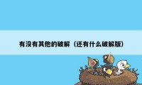 有没有其他的破解（还有什么破解版）