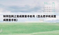 如何在网上变成黑客手机号（怎么把手机设置成黑客手机）