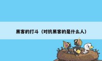 黑客的打斗（对抗黑客的是什么人）