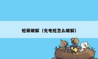 桩萌破解（充电桩怎么破解）