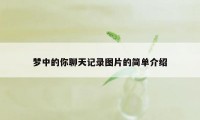 梦中的你聊天记录图片的简单介绍