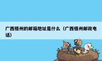 广西梧州的邮箱地址是什么（广西梧州邮政电话）