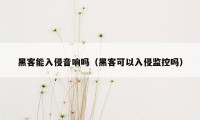 黑客能入侵音响吗（黑客可以入侵监控吗）