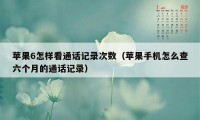 苹果6怎样看通话记录次数（苹果手机怎么查六个月的通话记录）