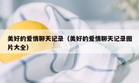 美好的爱情聊天记录（美好的爱情聊天记录图片大全）