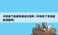 手机丢了能调出通话记录吗（手机丢了电话通能找回吗）