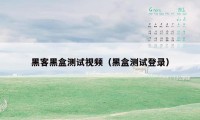 黑客黑盒测试视频（黑盒测试登录）