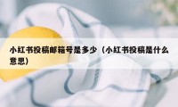 小红书投稿邮箱号是多少（小红书投稿是什么意思）