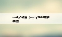 unity5破解（unity2020破解教程）