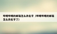 哔哩哔哩的邮箱怎么改名字（哔哩哔哩的邮箱怎么改名字了）